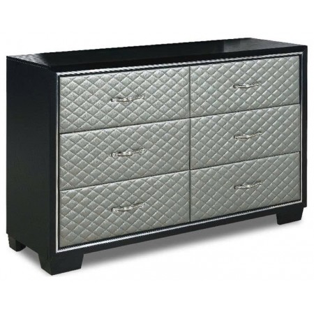 New Classic : Tủ 06 Ngăn + Mặt Hộc Tủ Bọc Nệm Da